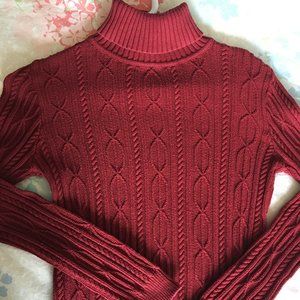 SOLD🍒Vintage Cherry Red Turtleneck Knit Sweater🍒